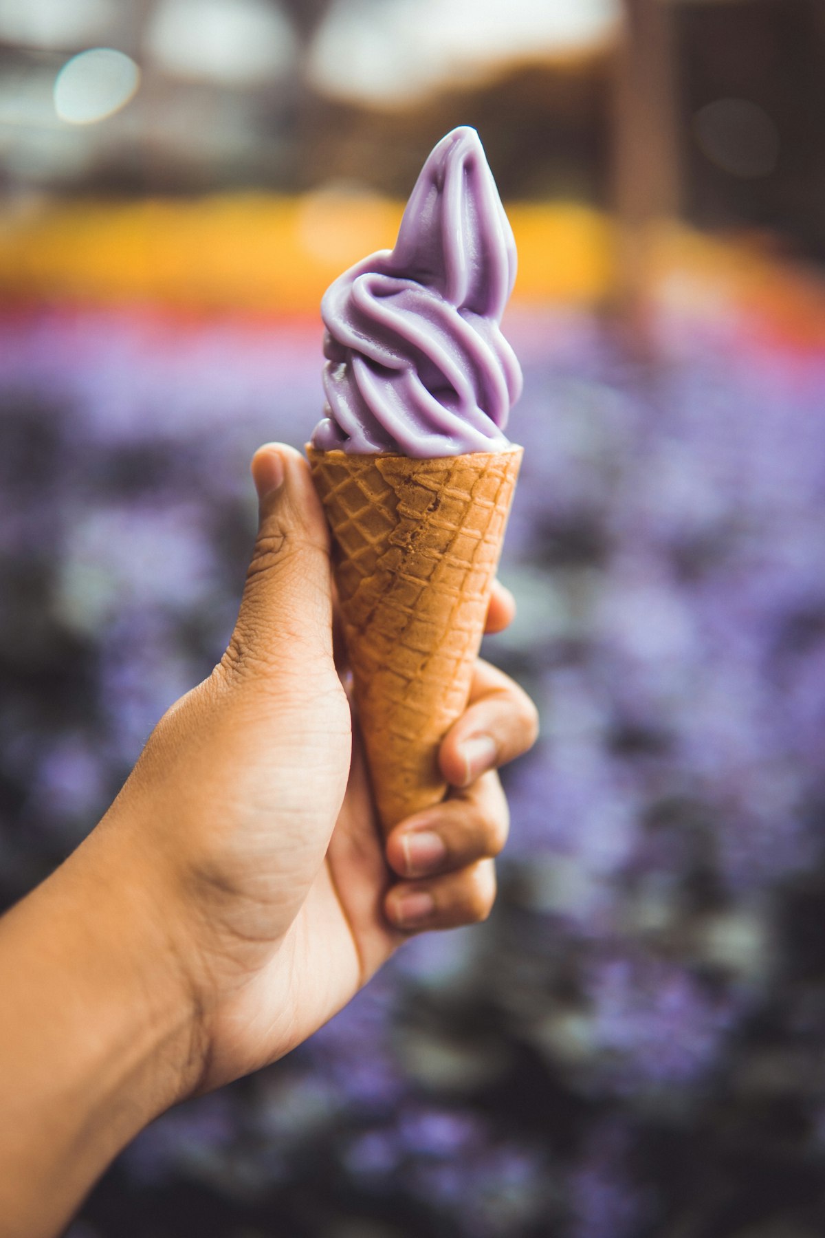 Ube soft serve ice cream